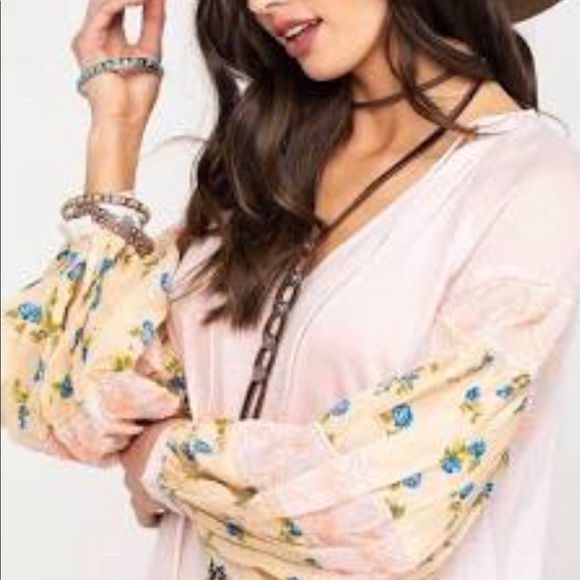 FREE PEOPLE Mix It Up Tunic Pink, Mini Dress - Picture 3 of 8